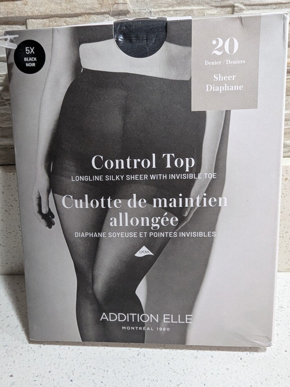 Addition Elle LONGLINE SILKY SHEER Hoisery Control Top, Invisible Toe Plus Sz 5x